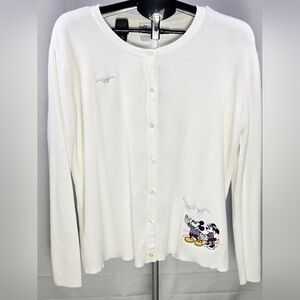 Vintage Disney Store Mickey & Minnie Embroidered Disneycore Cardigan, XXL